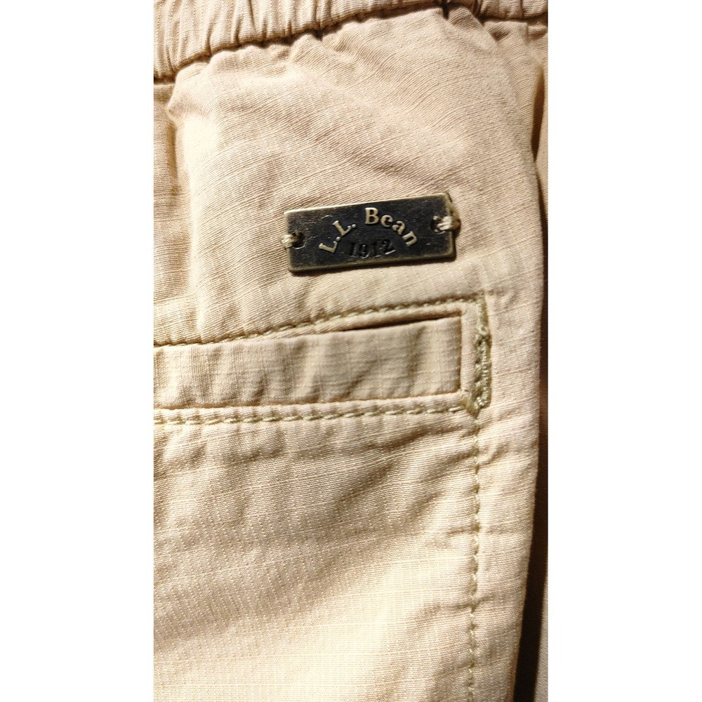 L.L.Bean Ripstop Pull On Pants Womens M Tan Excellent Wide Leg Stretch 519279 - Picture 7 of 10